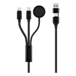 Volkano Weave Series 100W Braided 5-in-1 Charge and Data Cable 1m - Black