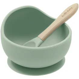 Echo Baby Silicone Suction Bowl and Spoon Set - Sage