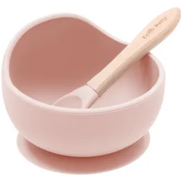 Echo Baby Silicone Suction Bowl and Spoon Set - Rose
