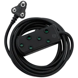 Switched Light Duty Side by Side (SBS) Extension Leads 5m - BK