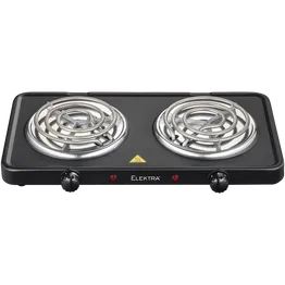 Elektra Double Spiral Hot Plate - Black