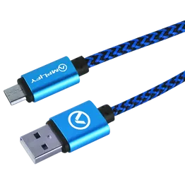 Amplify Linked Series Micro USB Braided Cable - 2m - Black/Blue