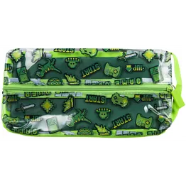 Quest Clear PVC Pencil Case - Gamer Green