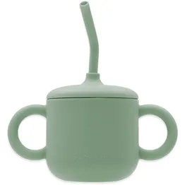 Echo Baby Silicone Training Cup with Straw - Sage