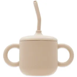 Echo Baby Silicone Training Cup with Straw - Ivory