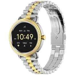 Volkano Ayla Collection Jewelled Smartwatch With 2 Colour Metal link strap