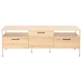 Everfurn Ellen TV Stand - Melamine - Powder-Coated Steel Frame - 2 Drawers - Storage Cabinet