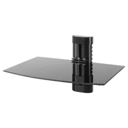 Volkano Steel Series Aluminium, Steel and Tempered Glass Single Shelf Unit