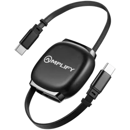 Amplify Revo Series USB C to USB C Retractable Cable Fast Charging Cable