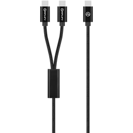 Amplify Linked Series USB-C to 2x USB-C Braided Cable 1.2m - Black