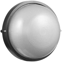 Ellies Illume Series - AC Round Bulkhead - Aluminium + Glass - E27 Base -BK