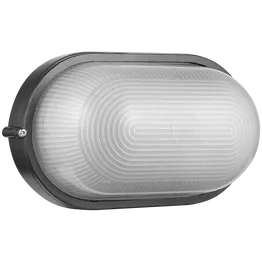 Ellies Illume Series - AC Oval Bulkhead - Aluminium + Glass - E27 Base - BK