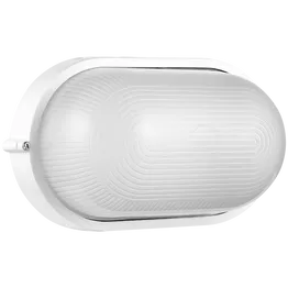 Ellies Illume Series - Large AC Oval Bulkhead - Aluminium + Glass - E27 Base -WT