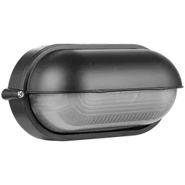 Ellies Arc Series - AC Oval LED Bulkhead - Aluminium + Glass - E27 Base -BK