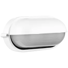 Ellies Arc Series - Large AC Oval Bulkhead - Aluminium + Glass - E27 Base -WT