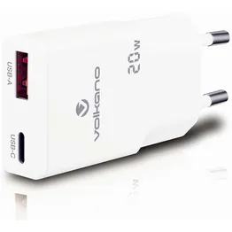 Volkano Mighty Series 20w Dual USB-A & USB-C GaN Wall Charger