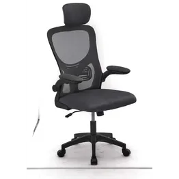 Everfurn Kira High Back Office Chair with Headrest - Grey with Black Frame
