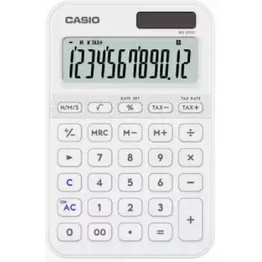 Casio MS-20YC 12 Digit Desk Calculator White
