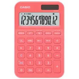 Casio MS-20YC 12 Digit Desk Calculator Coral