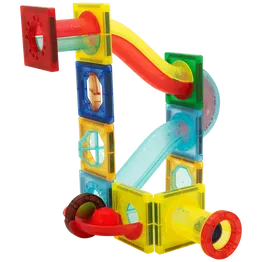 45 Magnetic Tiles and Marble Run Parts