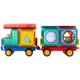43 Magnetic Tiles with Windows and Car Parts