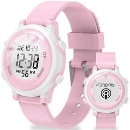 Volkano Kids Digital Watch with Apple Find My - 3ATM Waterproof (Anti-Lost) - Pink