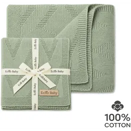 Echo Baby Knitted Baby Blanket - Sage