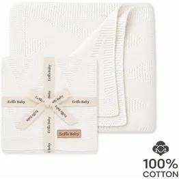Echo Baby Knitted Baby Blanket - White