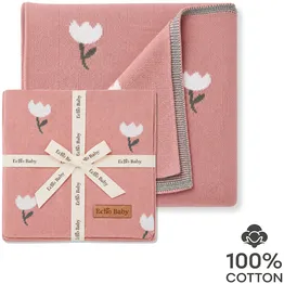 Echo Baby Knitted Blanket - Rose Pattern (Pink)