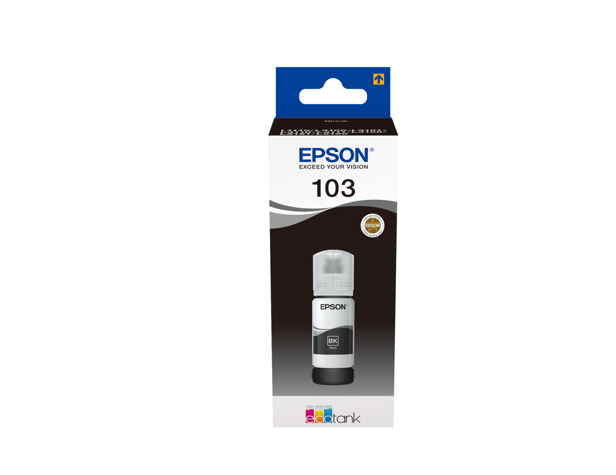 Epson 103 Ecotank Black Ink Bottle 65 ml, 8100 Pages