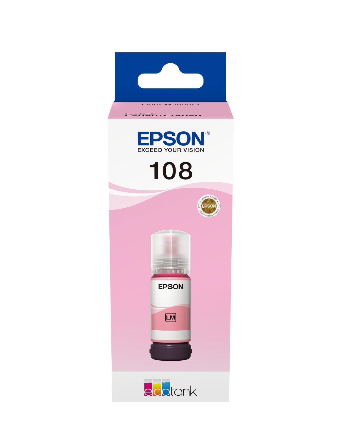 Epson 108 Ecotank Light Magenta Ink Bottle 70ml, 2100 Photos