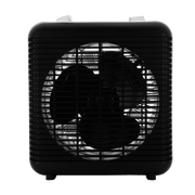 Elektra Square Fan Heater with three blades, designed for efficient heating in compact spaces.