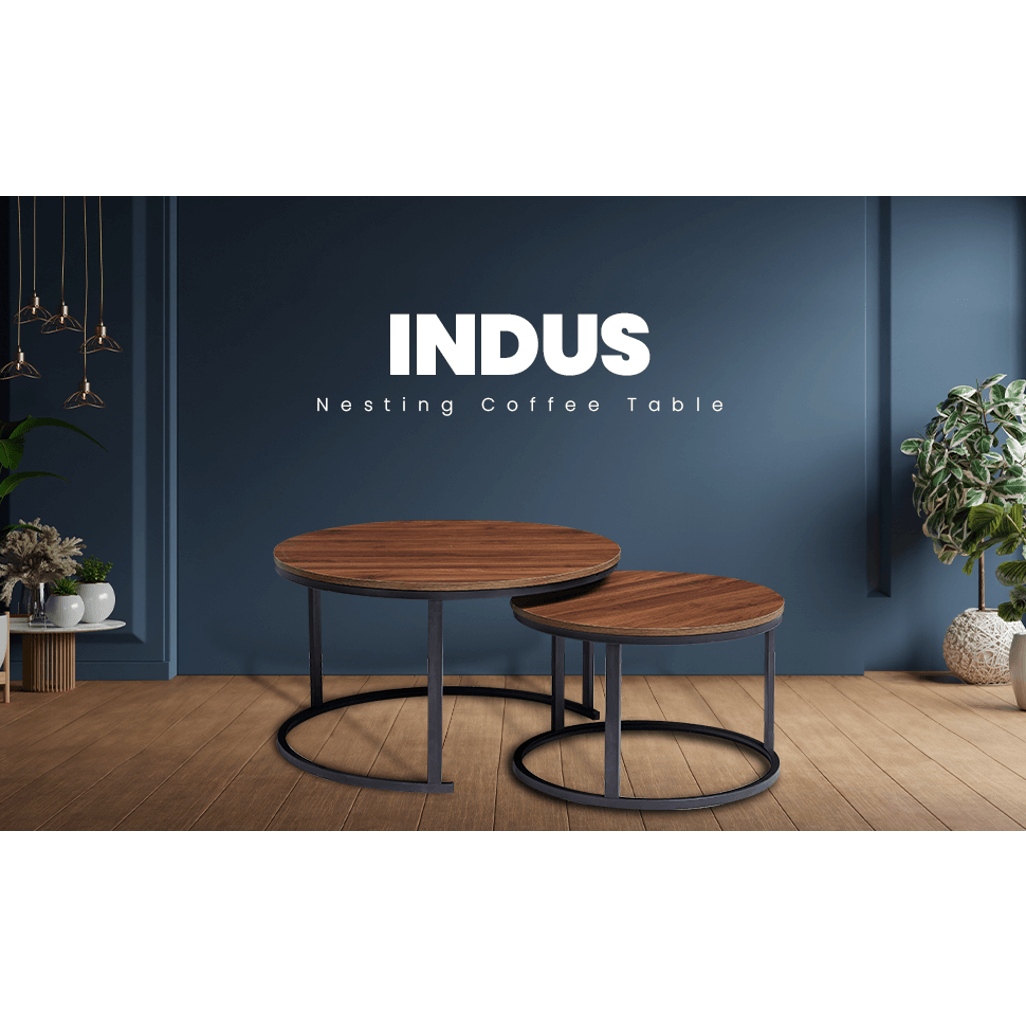Everfurn Indus Nesting Coffee Table Mahogany 2-Piece