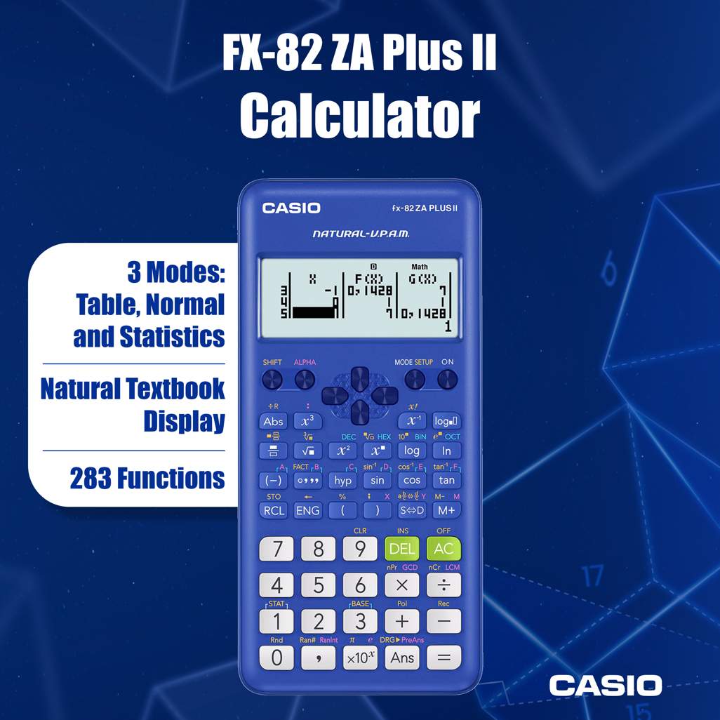 Casio FX-82 ZA Plus II Calculator - Blue