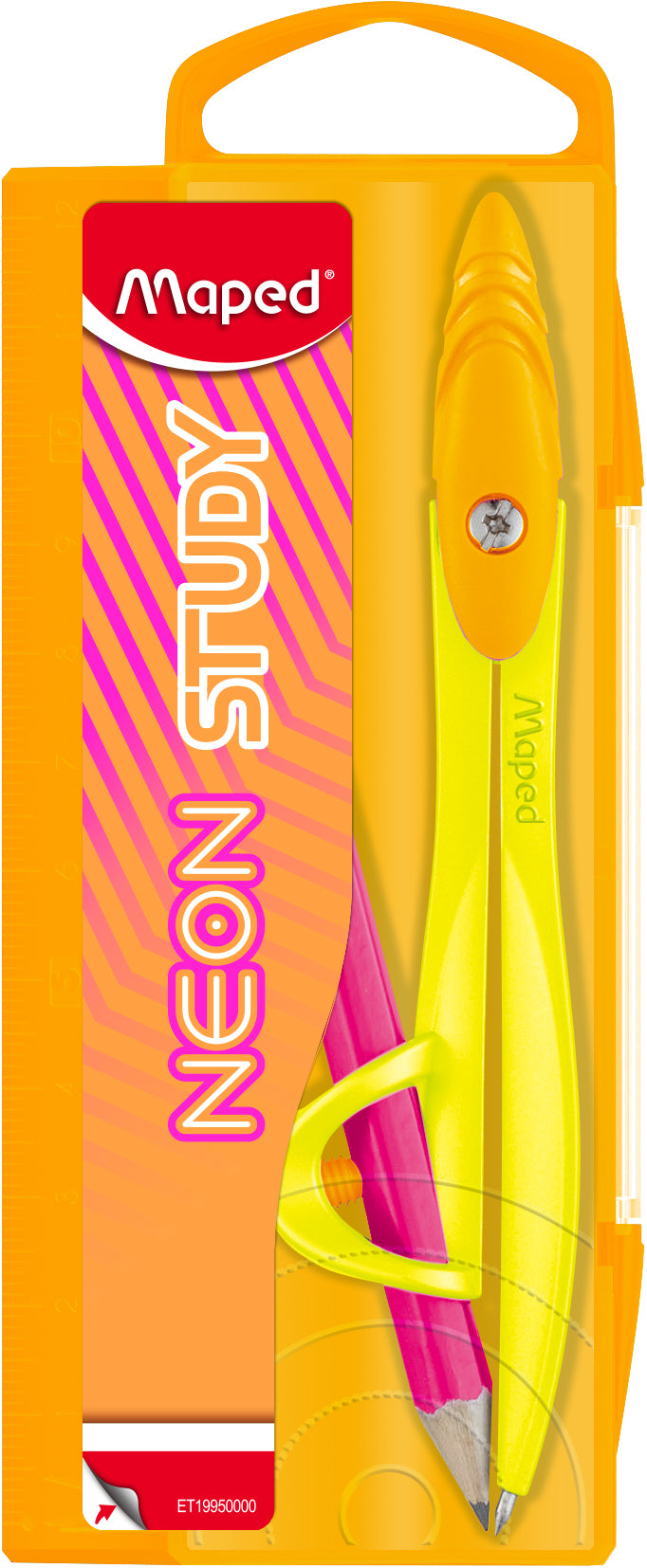 MAPED Neon Compass Study with Pencil - Colour NOT Guaranteed