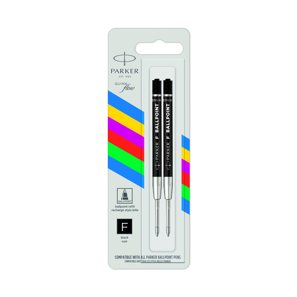 PKR Econo BP Refill Fine Nib Blister of 2 - Black