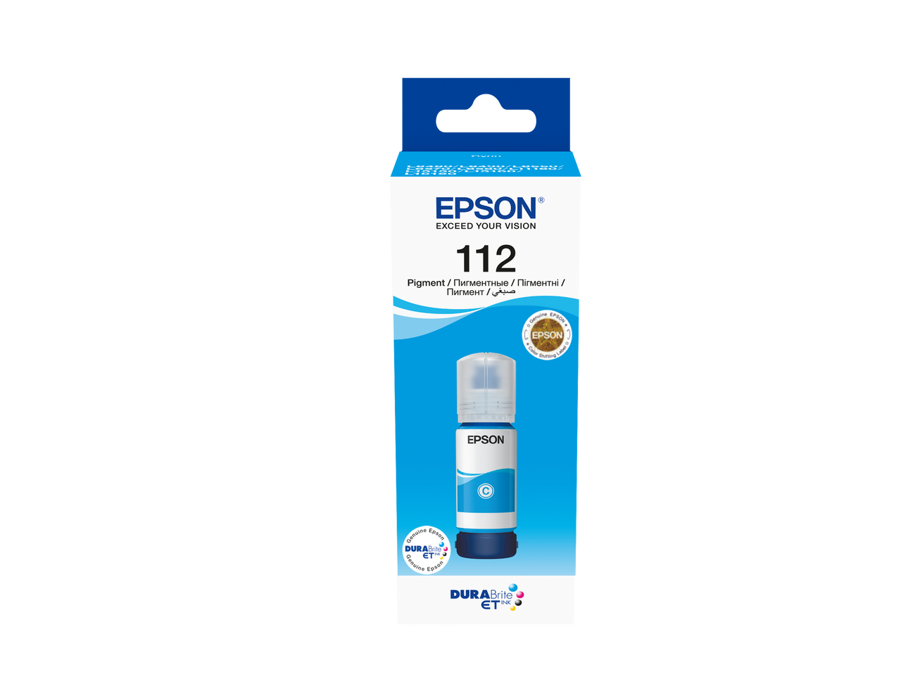 Epson 112 Ecotank Cyan Ink Bottle 70ml, 6000 Pages