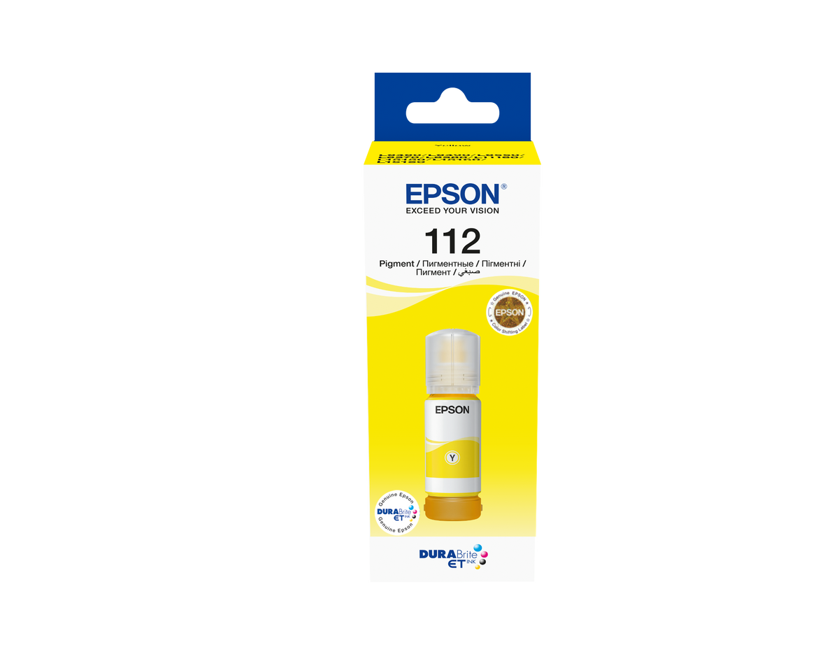 Epson 112 Ecotank Yellow Ink Bottle 70ml, 6000 Pages