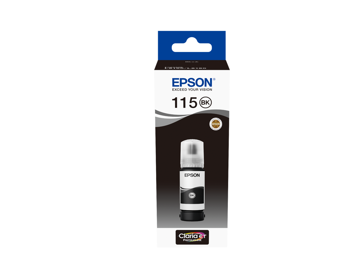 Epson 115 Ecotank Pigment Black Ink Bottle 70ml, 2300 Photos