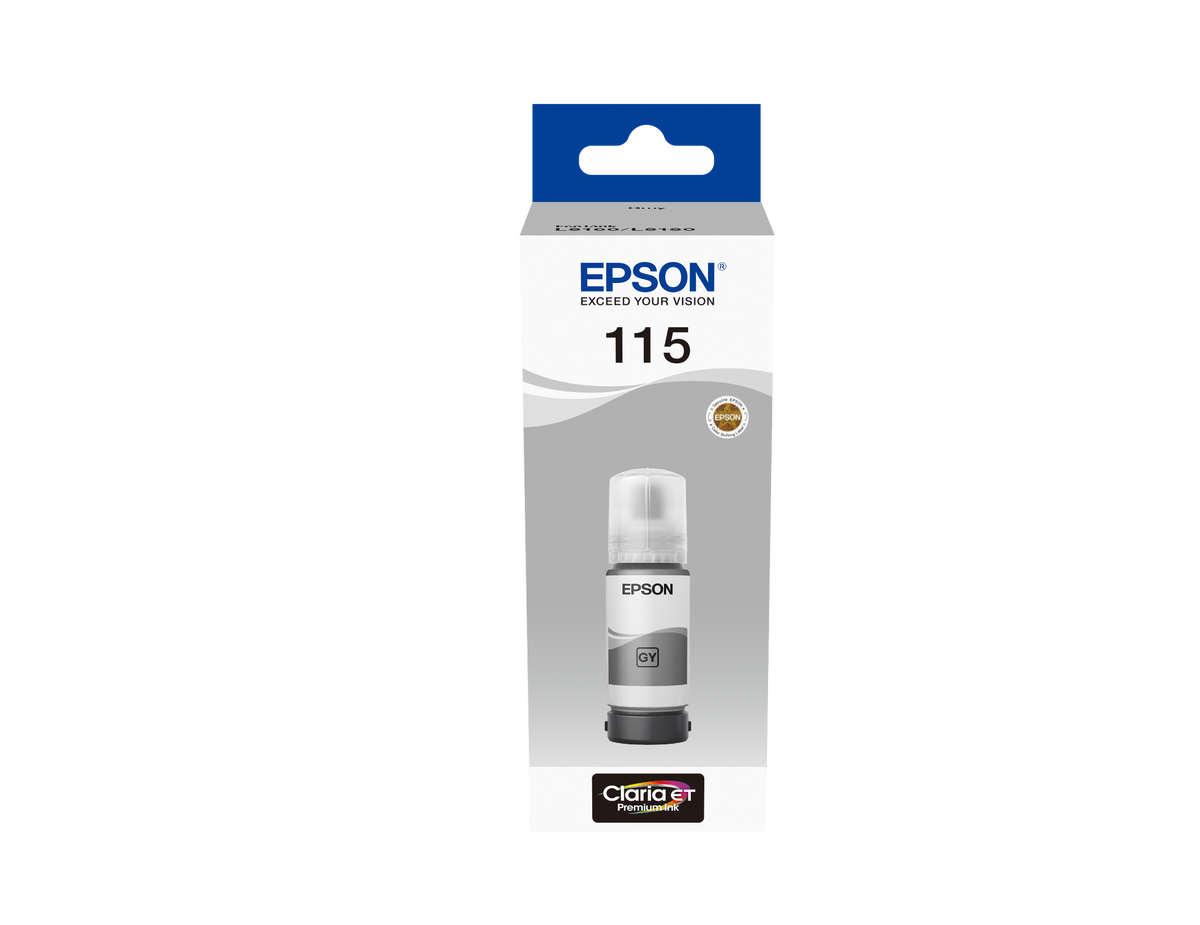 Epson 115 Ecotank Grey Ink Bottle 70ml, 2300 Photos