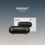Zen Radiant Diffuser in black, elegantly designed for aromatherapy and home ambiance.