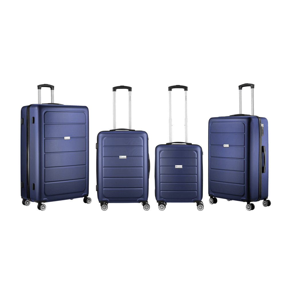Set of Travelwize Maple 65cm navy ABS spinner luggage with 4 wheels, showcasing durability and style for travel.