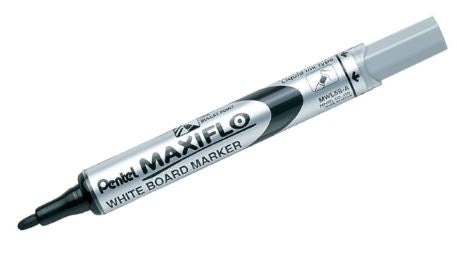 PENTEL Maxiflo Bullet White Board Marker - Black (Box of 12)