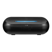 Zen Radiant Diffuser in black, featuring a sleek design and soft blue light for aromatherapy and home ambiance.