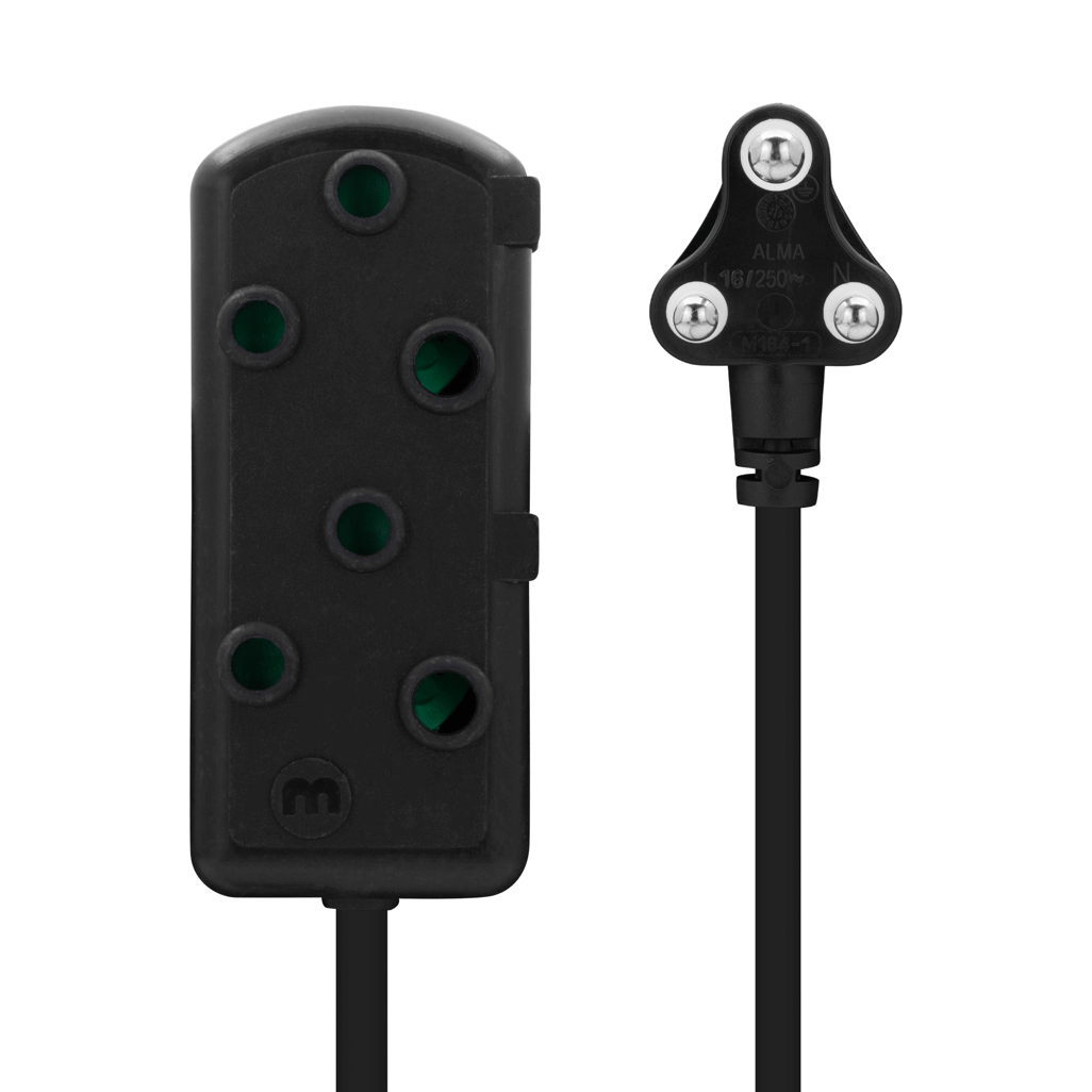 Ellies Side by Side Heavy Duty Extension Lead-5M-BK