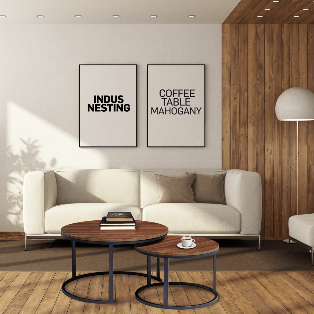 Everfurn Indus Nesting Coffee Table Mahogany 2-Piece