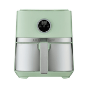 Boden Stark 5.0L digital air fryer in green with digital display and stainless-steel accents.