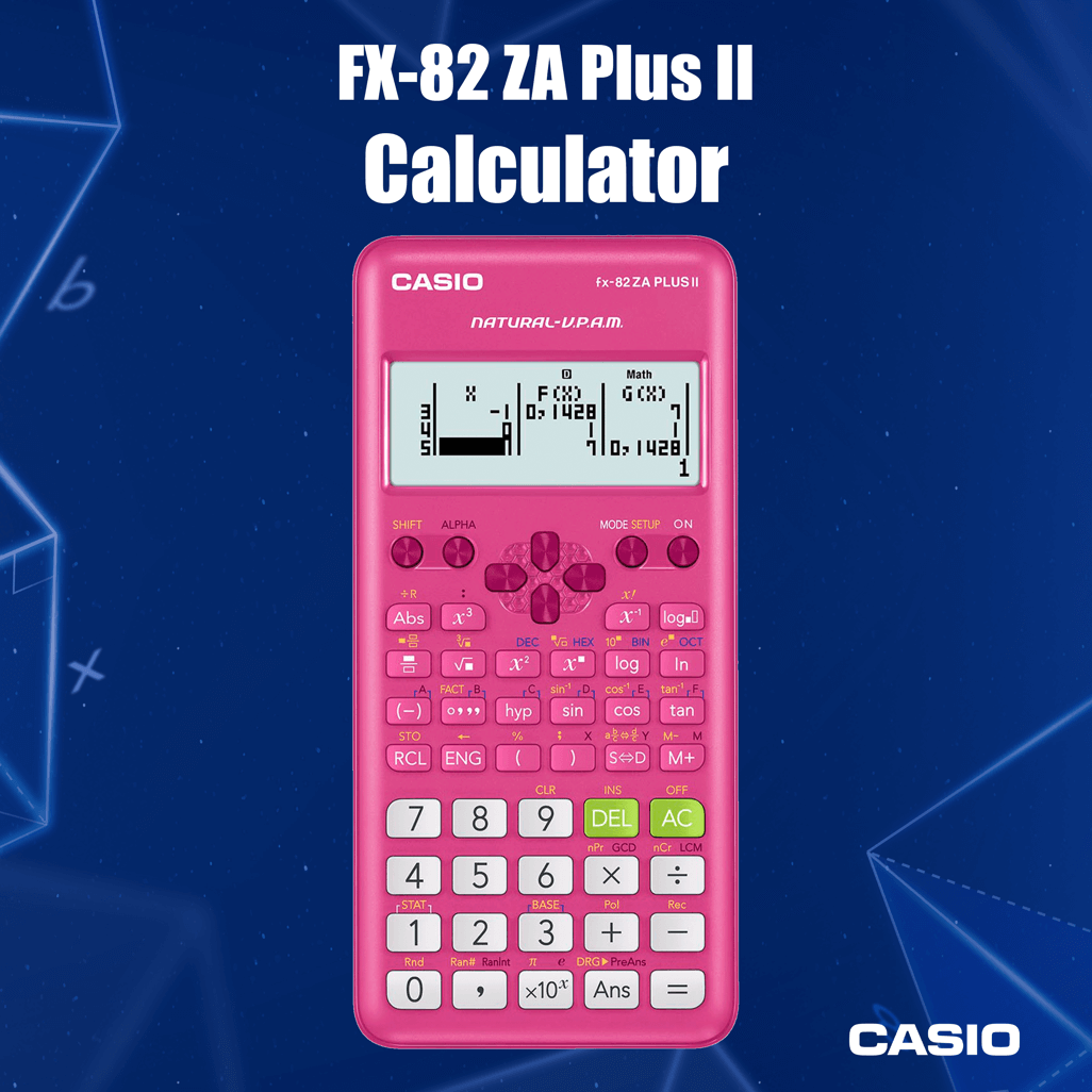 Casio FX-82 ZA Plus II Calculator - Pink