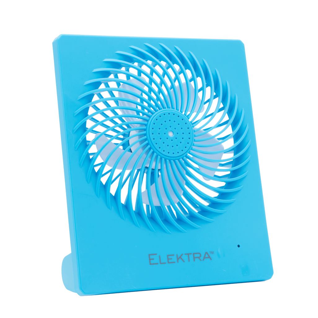 ELEKTRA 2704 Turbo Color Air + One portable fan in vibrant blue color with stylish design.