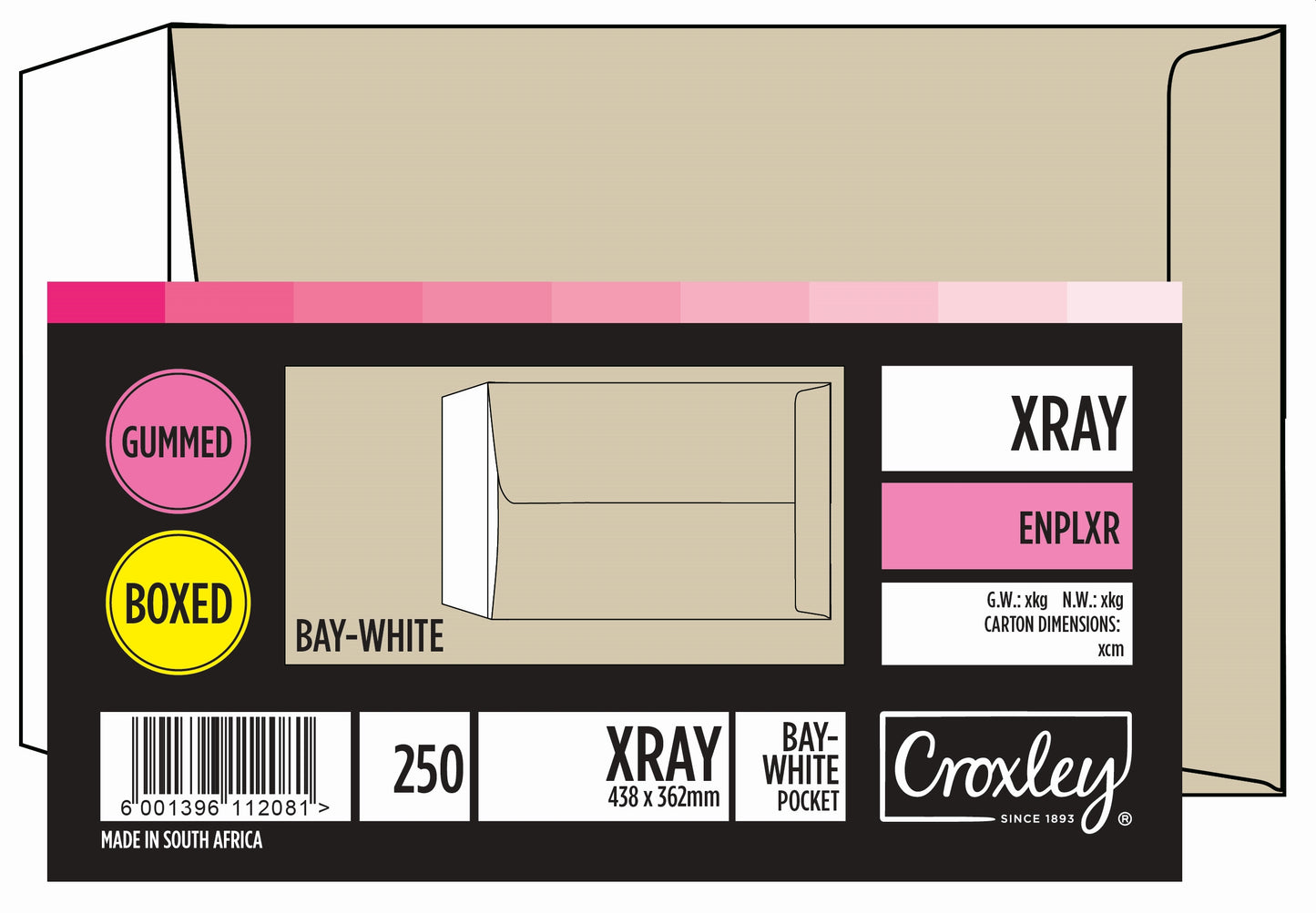 CROXLEY JDLXR  Large X-Ray Envelope - 438 x 362mm (Box of 250)